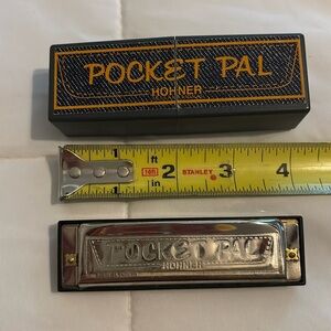 Vintage Hohner Pocket Pal Harp 10 Hole Harmonica In Box